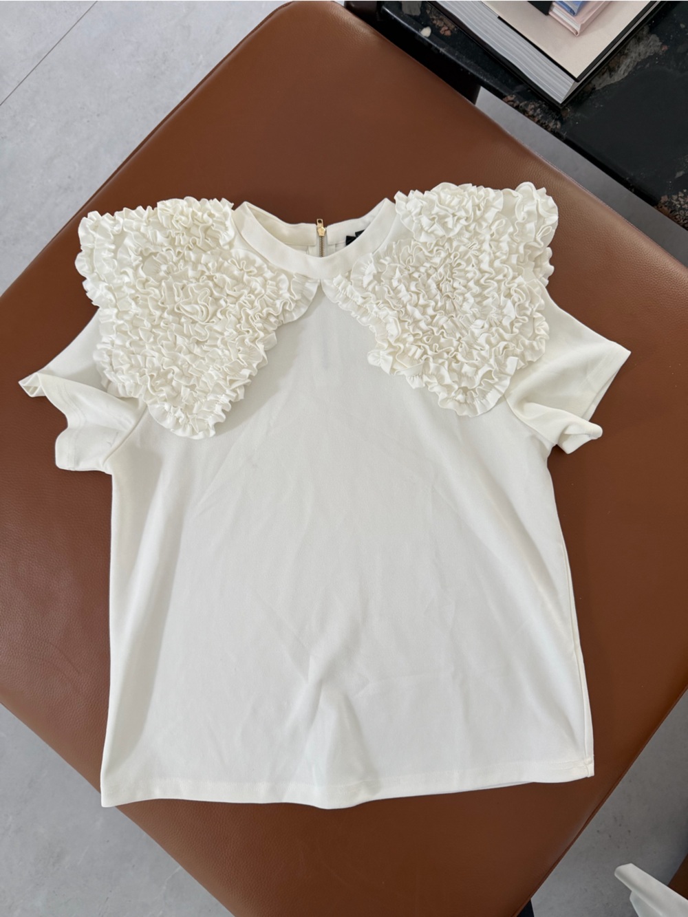 Gracia Ivory 3D Rosette Strapless Top Small Coquette Bridal Corset Blouse - Picture 3 of 7
